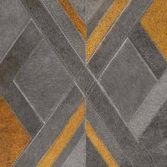 Ben Soleimani 8' x 10' Charcoal / Gold Tapis de Peau Contemporain