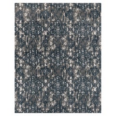 Ben Soleimani 8' x 10' Indigo / Grau Traditioneller Teppich aus Wolle und Viskose
