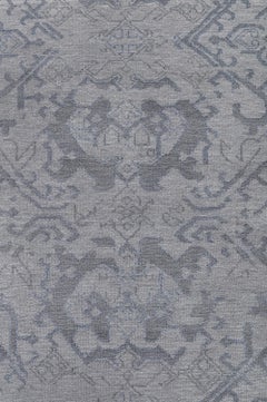 Ben Soleimani 9' x 12' Grey / Charcoal Traditional Wool and Viscose Rug
