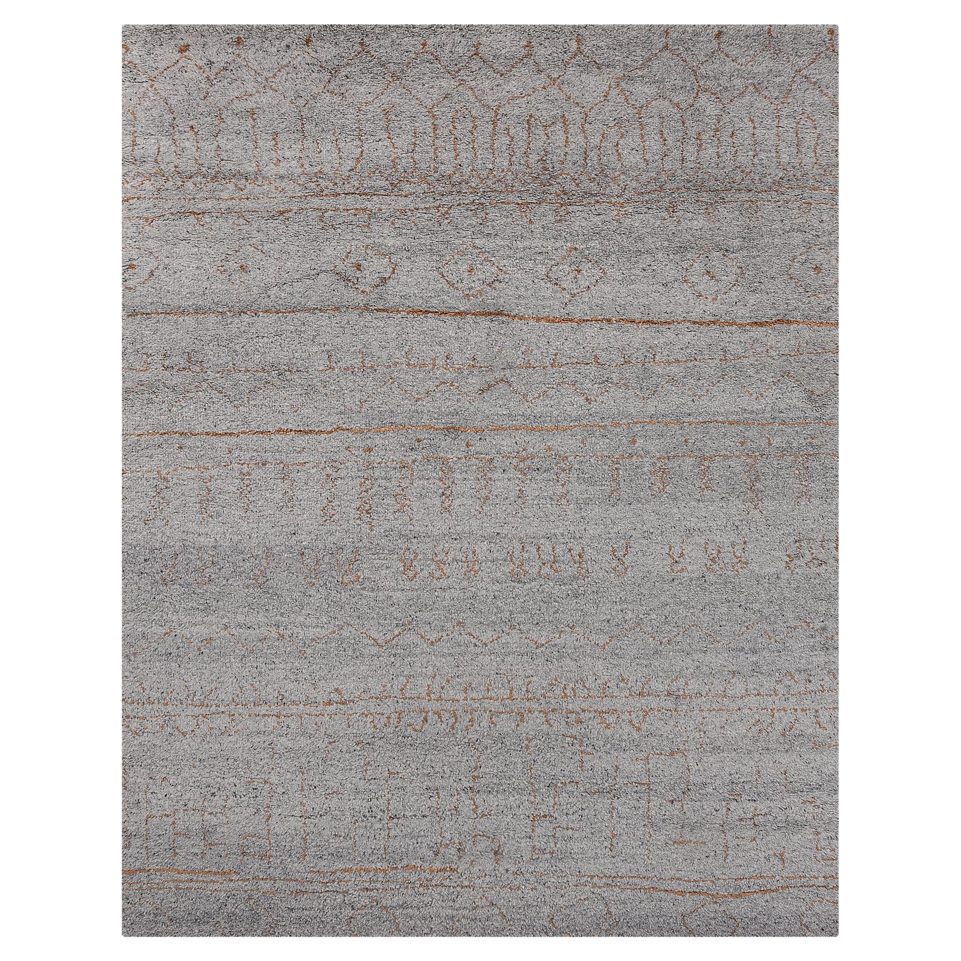 Ben Soleimani 9' x 12' Grey / Gold Contemporary Moroccan Wool Rug