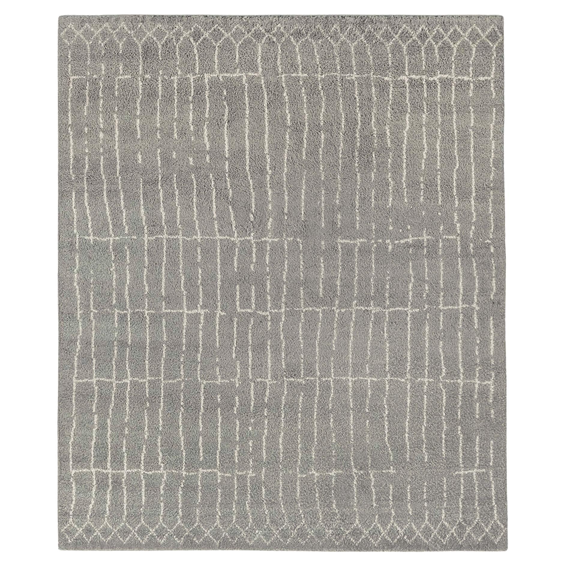 Ben Soleimani 9' x 12' Grey / Sand Contemporary Moroccan Wool Rug