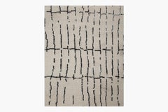 Ben Soleimani Tapis contemporain en laine marocaine 9' x 12' Sable / Noir