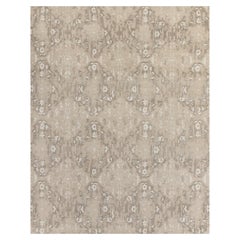 Ben Soleimani 9' x 12' Sand / Grey Traditional Wool and Viscose Rug