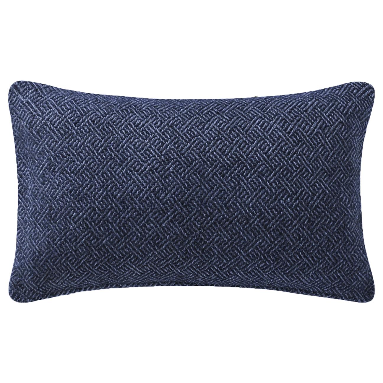 Ben Soleimani Angled Diamond Pillow Cover - Navy 13"x21" For Sale