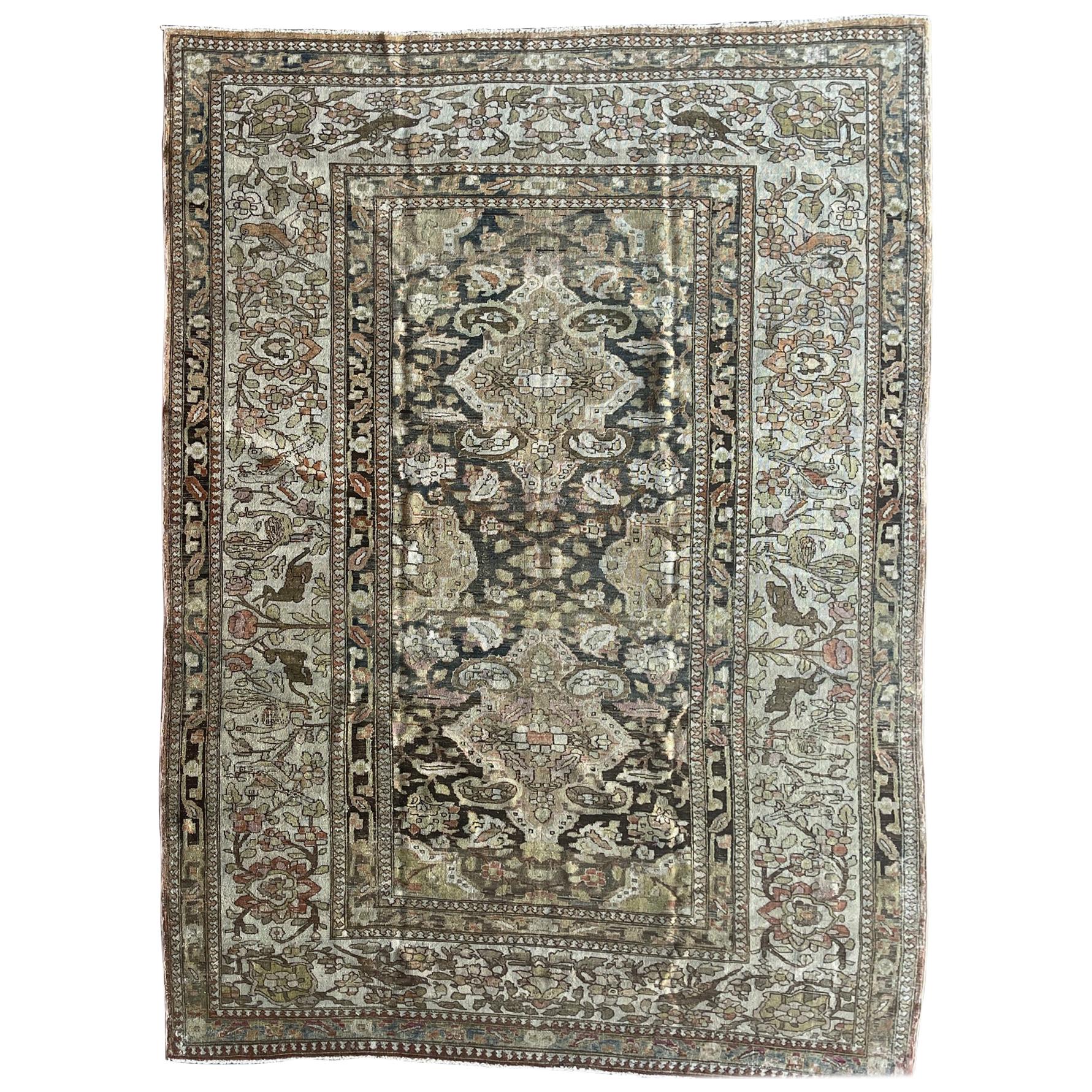 Ben Soleimani Antique Malayir Rug, West Persia Circa 1910 6'9" x 9'5" Rug For Sale