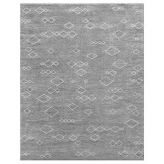 Ben Soleimani Arisa Rug– Moroccan Hand-knotted Plush Wool Carbon/Mist 10'x14'