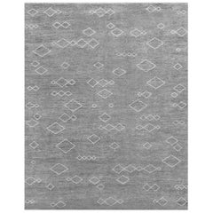 Ben Soleimani Arisa Rug– Moroccan Hand-knotted Plush Wool Carbon/Mist 6
x9
