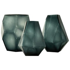 Ben Soleimani Arroyo Glass Vase in Ocean Blue - Large Ben Soleimani Arroyo Glass Vase in Ocean Blue - Large