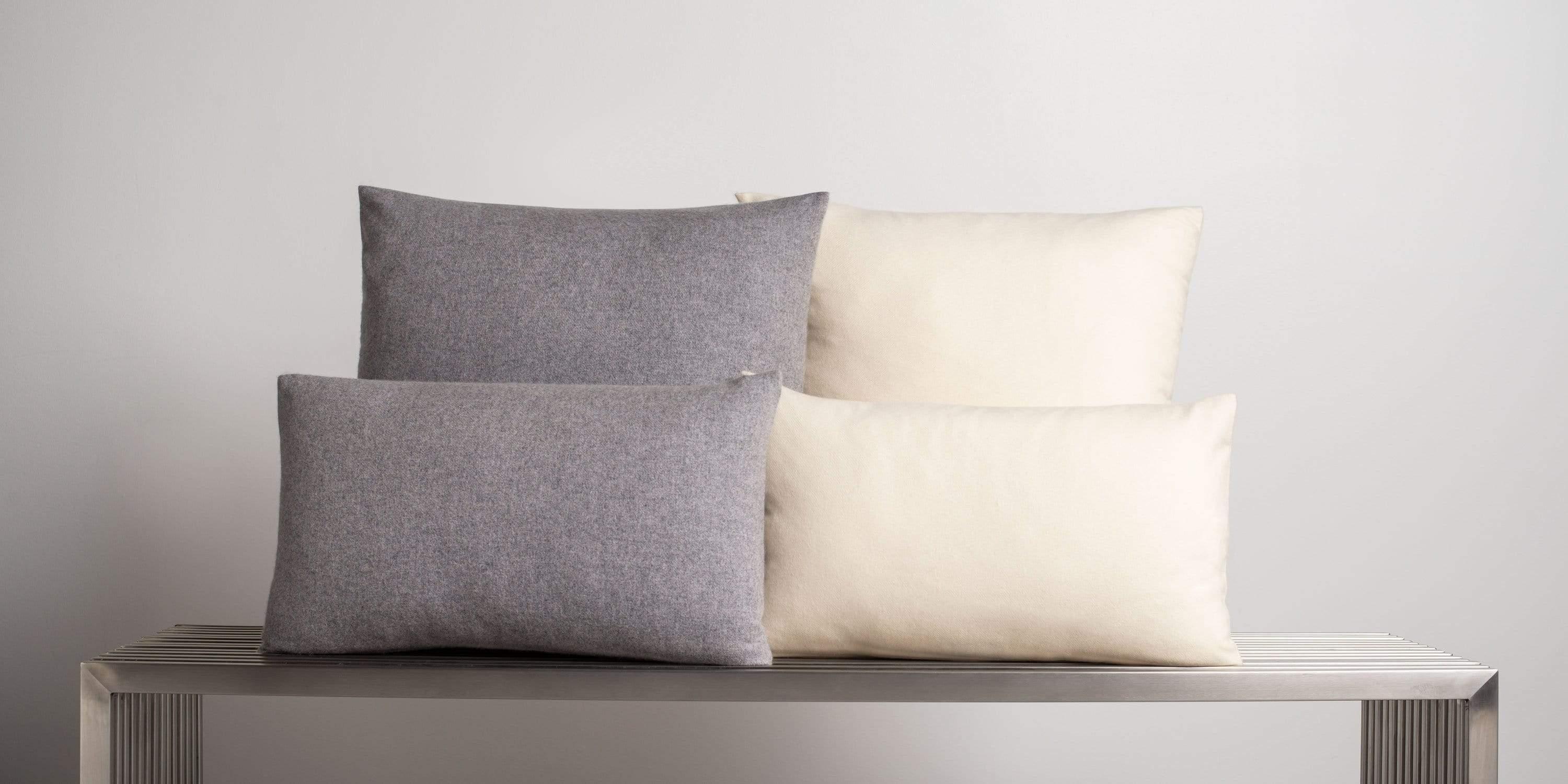 Our pure cashmere pillows are the perfect blend of beauty and function, the luxe softness of cashmere paired with a soothing neutral palette elevate any space. Pillow insert sold separately.

Size 22