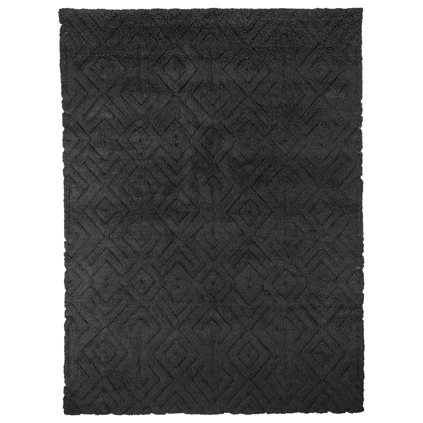 For Sale: Black (Charcoal) BBen Soleimani Cava Rug– Moroccan Hand-knotted Ultra-plush Charcoal 10'x14'
