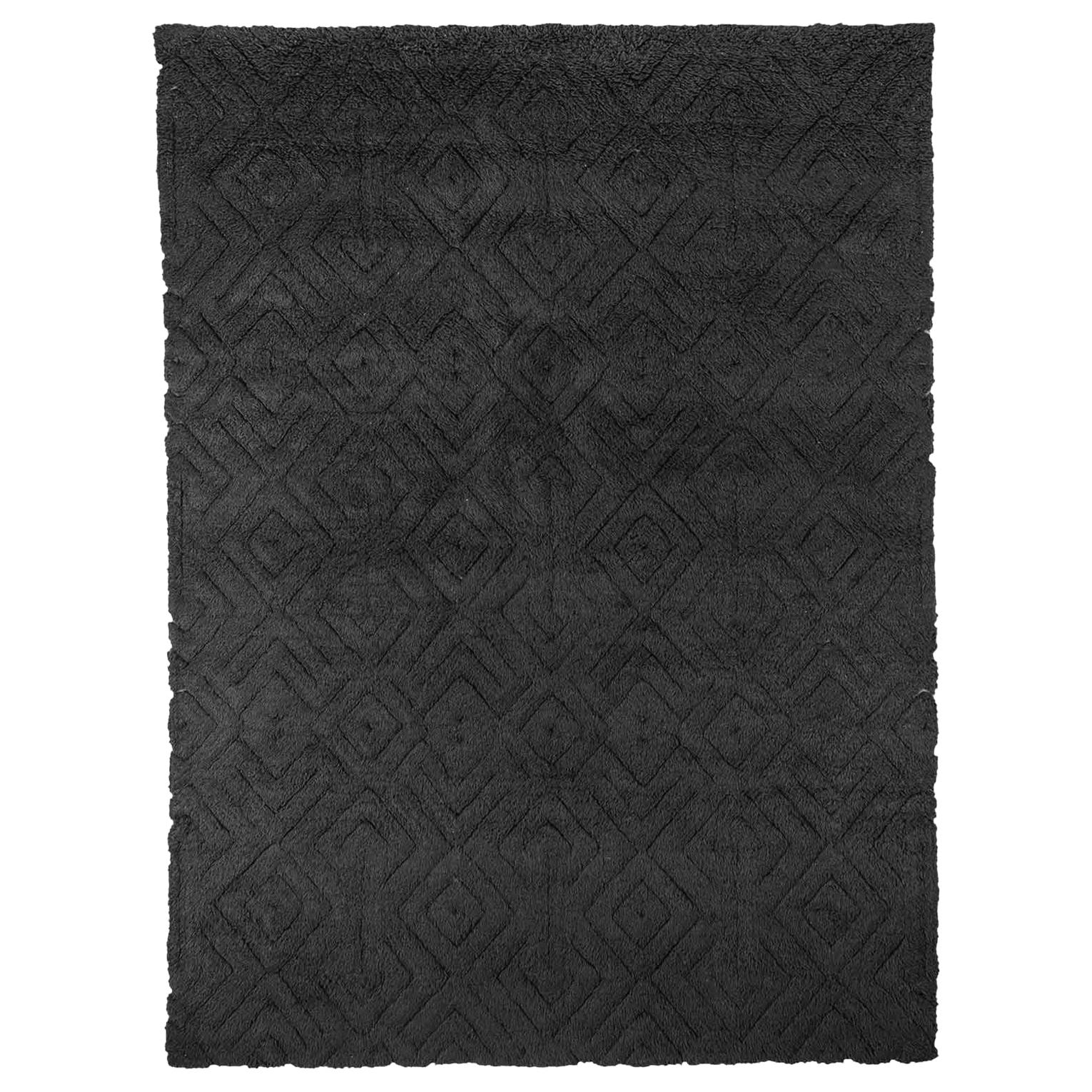 For Sale: Black (Charcoal) Ben Soleimani Cava Rug– Moroccan Hand-knotted Ultra-plush Charcoal 12'x15'