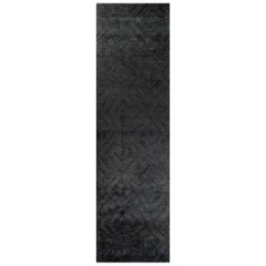 Ben Soleimani Cava Runner Rug– Moroccan Hand-knotted Ultra-plush Charcoal