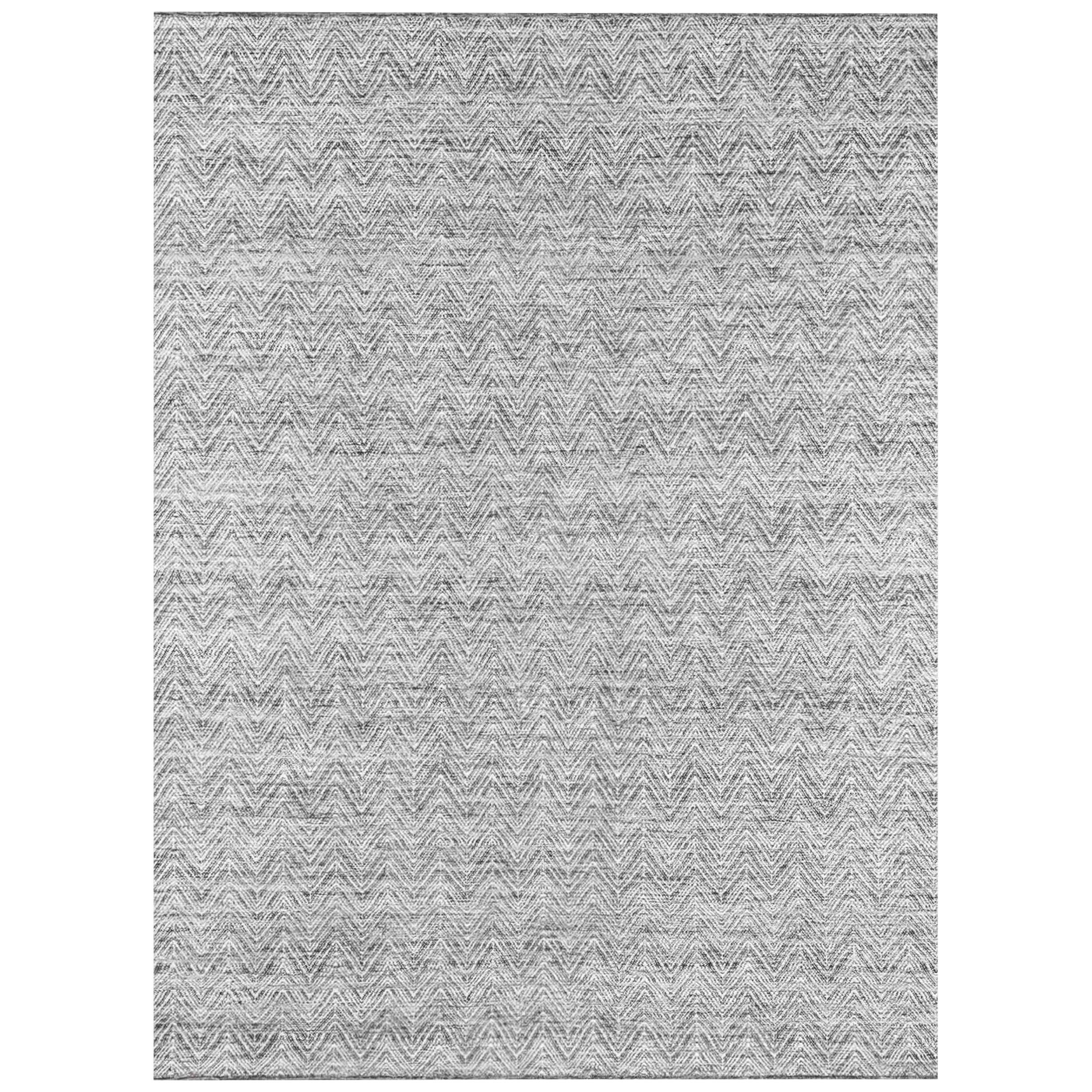 For Sale: Black (Charcoal) Ben Soleimani Ceyah Rug– Hand-woven Plush Textured Wool + Linen Charcoal 6'x9'