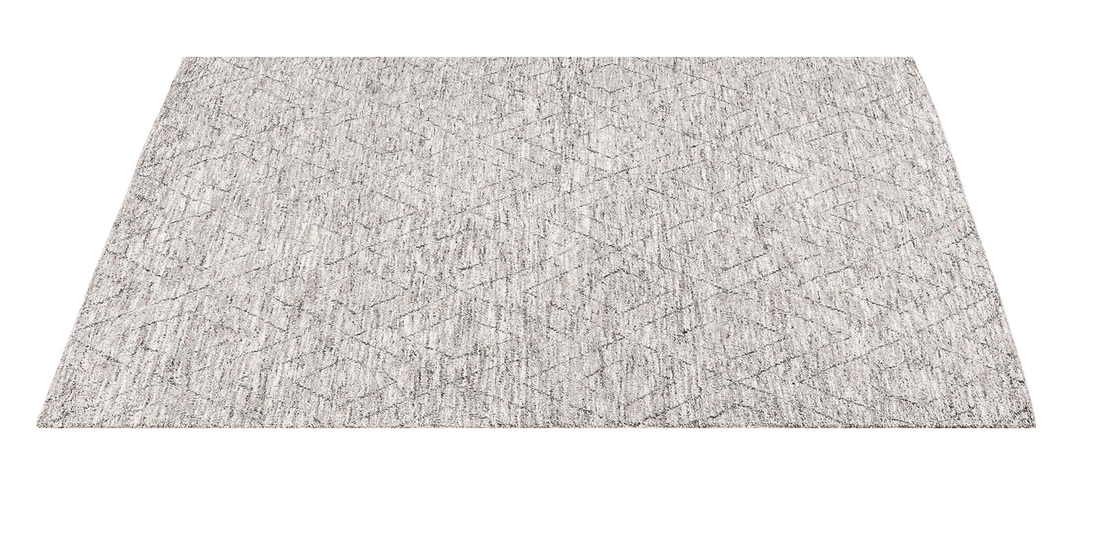 For Sale: Gray (Grey) Ben Soleimani Double Diamond Rug– Moroccan Hand-knotted Wool Grey 8'x10' 2