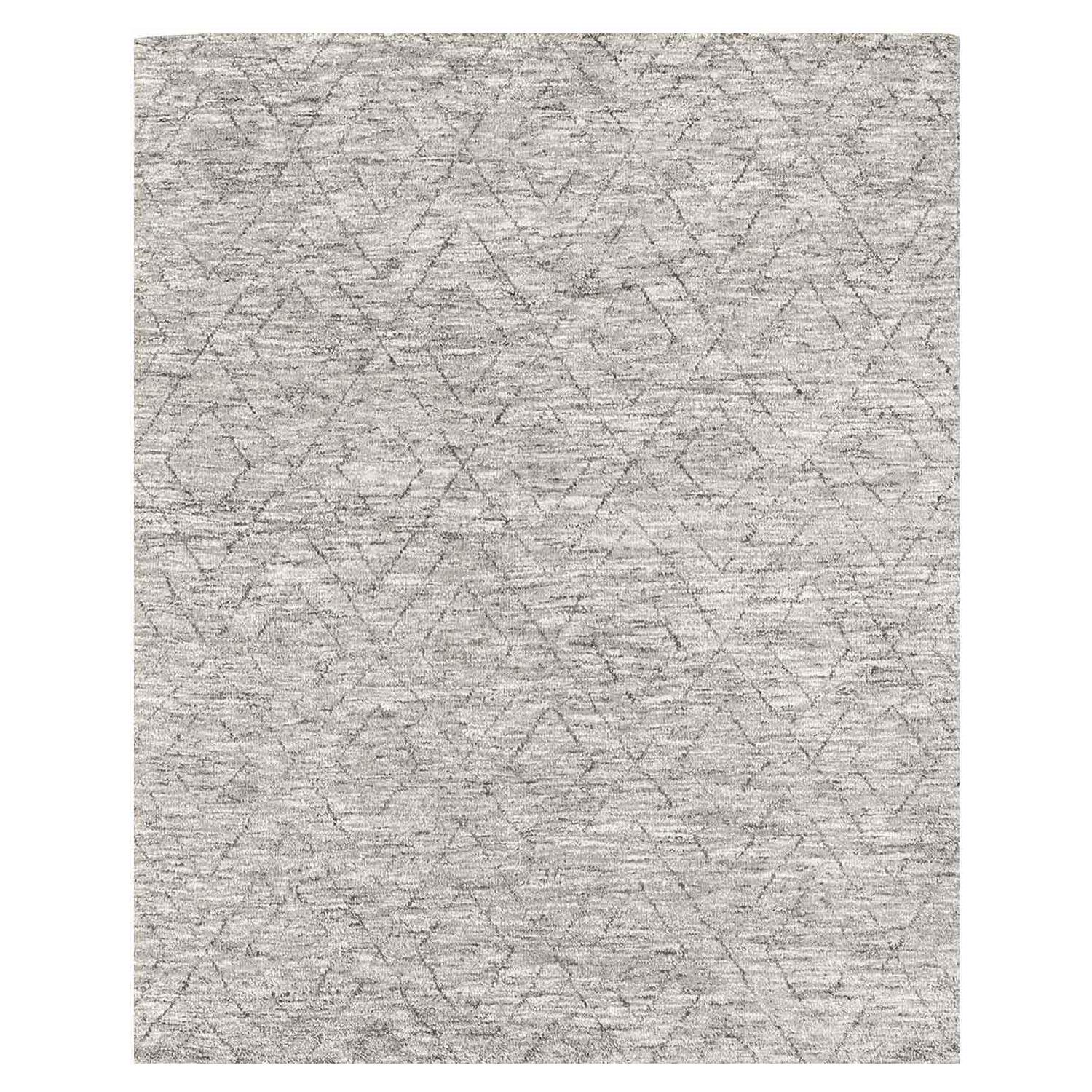 For Sale: Gray (Grey) Ben Soleimani Double Diamond Rug– Moroccan Hand-knotted Wool Grey 8'x10'