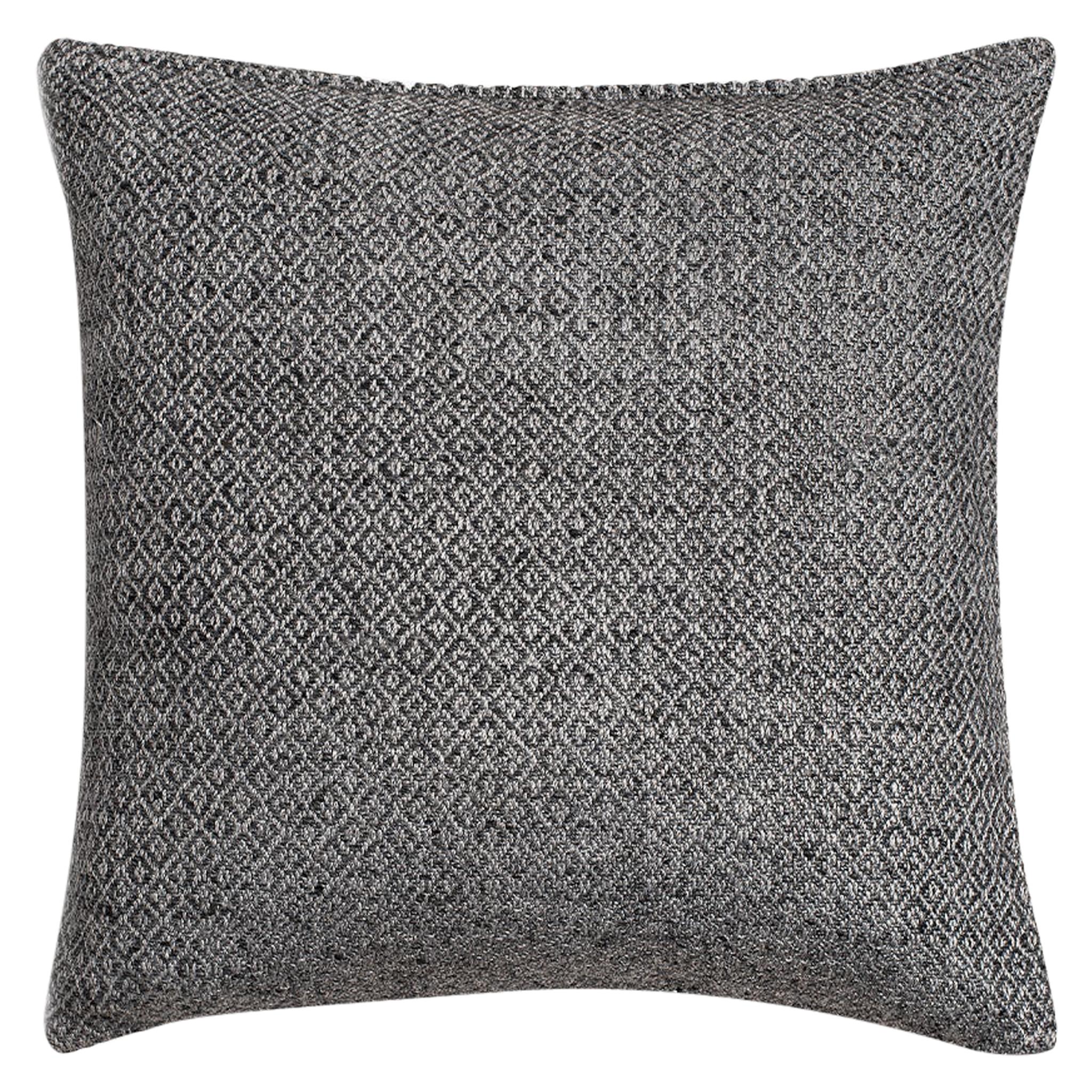 Ben Soleimani Double Diamond Pillow Cover - Silver 22"x22" For Sale