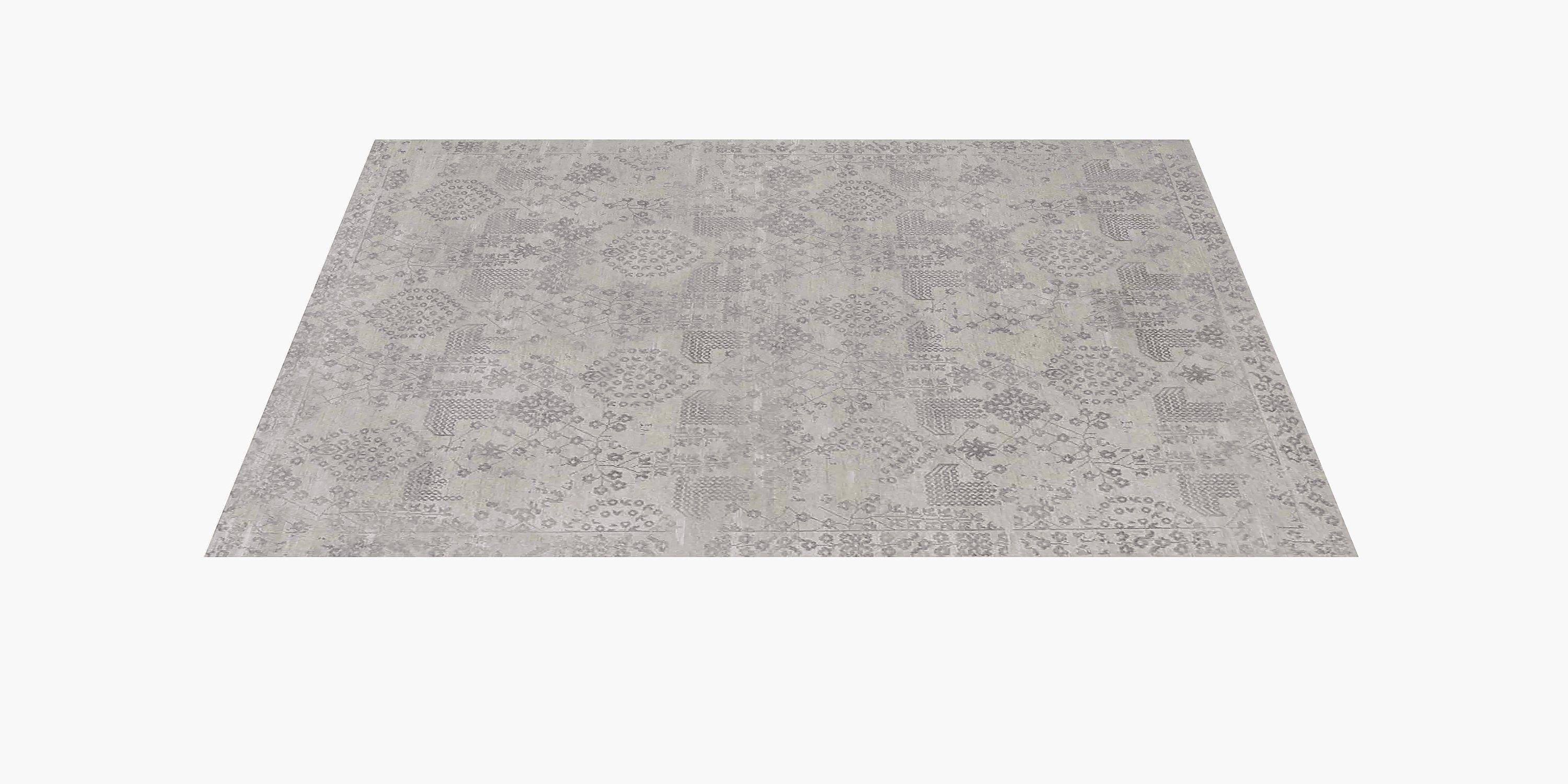 Our modern update of an antique floral motif, this finely hand-knot rug is crafted by master artisans. Exceptionally fine, soft New Zealand wool yarns provide a rich texture and luxurious sheen. The Ben Soleimani collection is inspired by natural