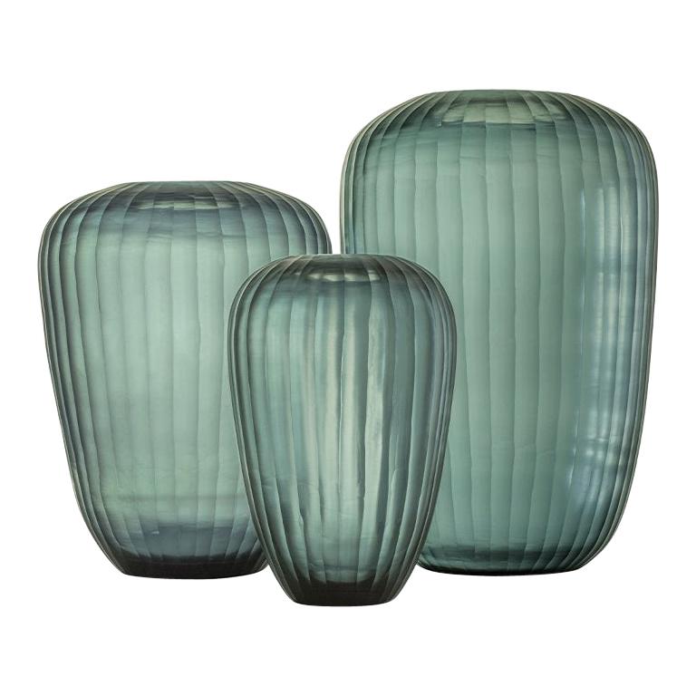 Ben Soleimani Grove Glass Vase in Indigo - Large For Sale