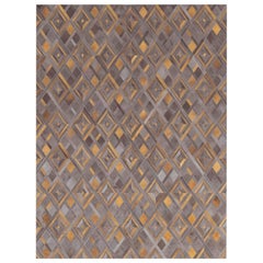 Ben Soleimani Harrington Hide Rug - Charcoal/Gold 10'x14'