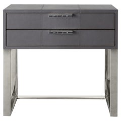 Ben Soleimani Holbrook Nightstand in Leather - Pewter