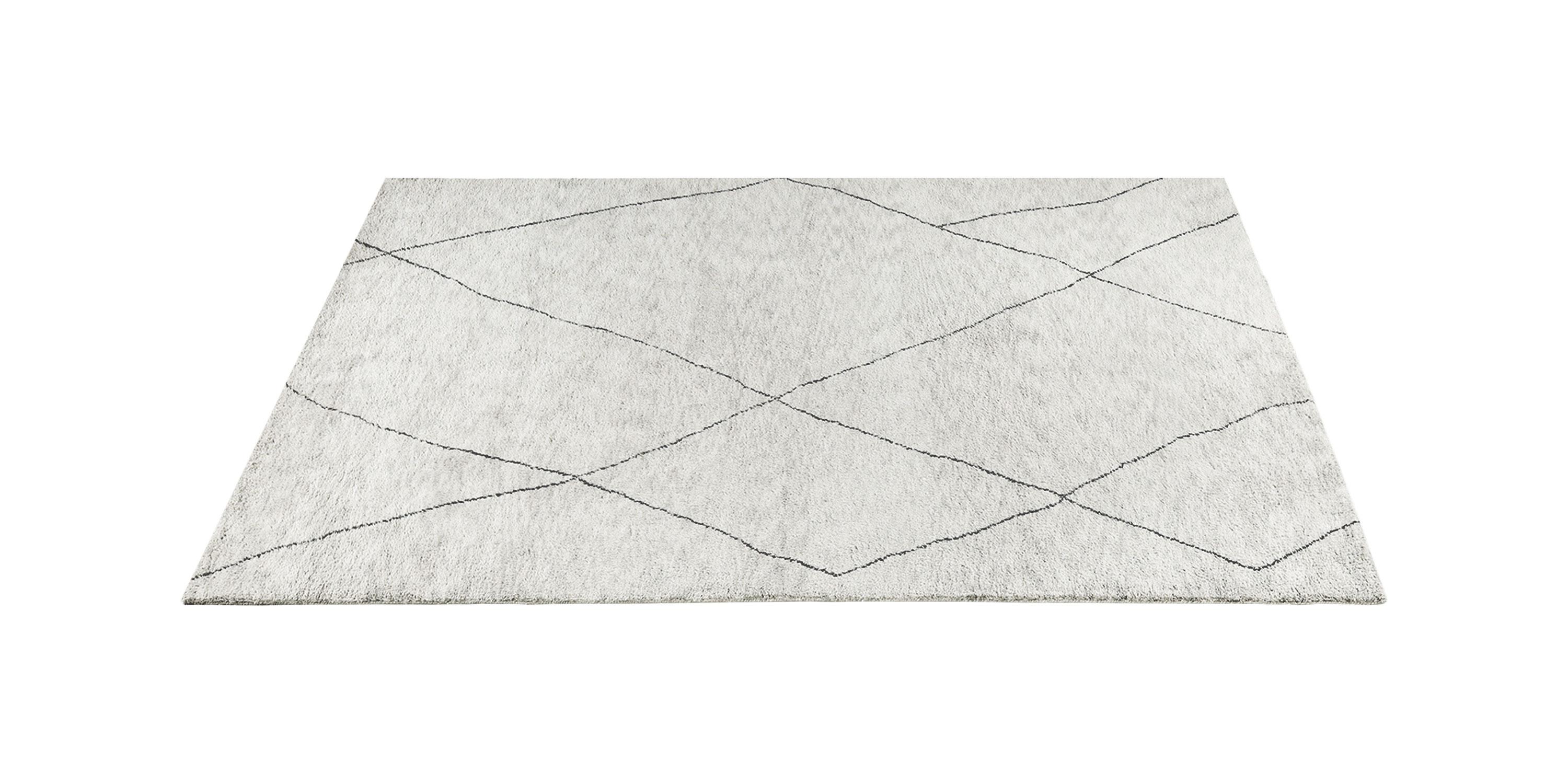 For Sale: Gray (Heathered Grey/Twilight) Ben Soleimani Iona Rug– Moroccan Hand-knotted Wool Bisque/Cafe 9'x12' 2