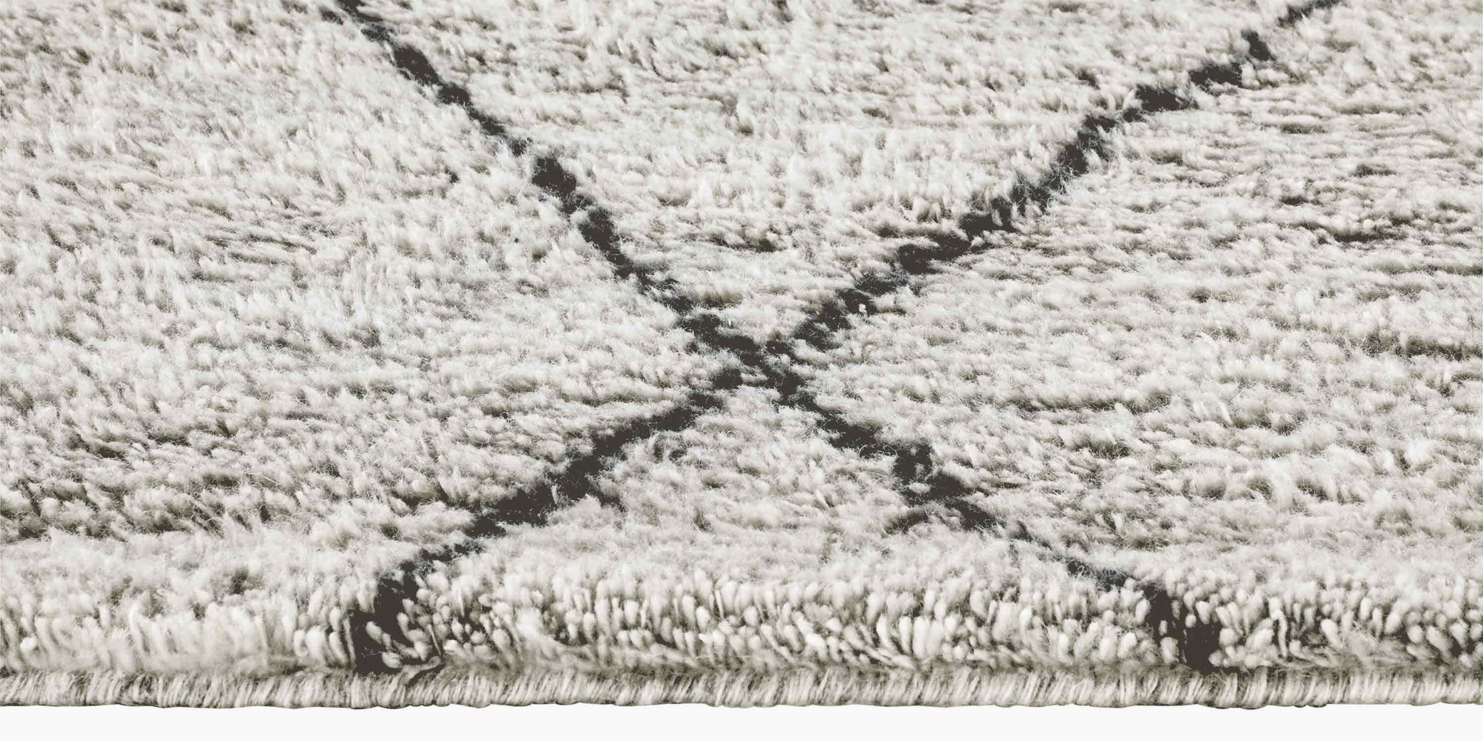 For Sale: Gray (Heathered Grey/Twilight) Ben Soleimani Iona Rug– Moroccan Hand-knotted Wool Bisque/Cafe 9'x12' 3