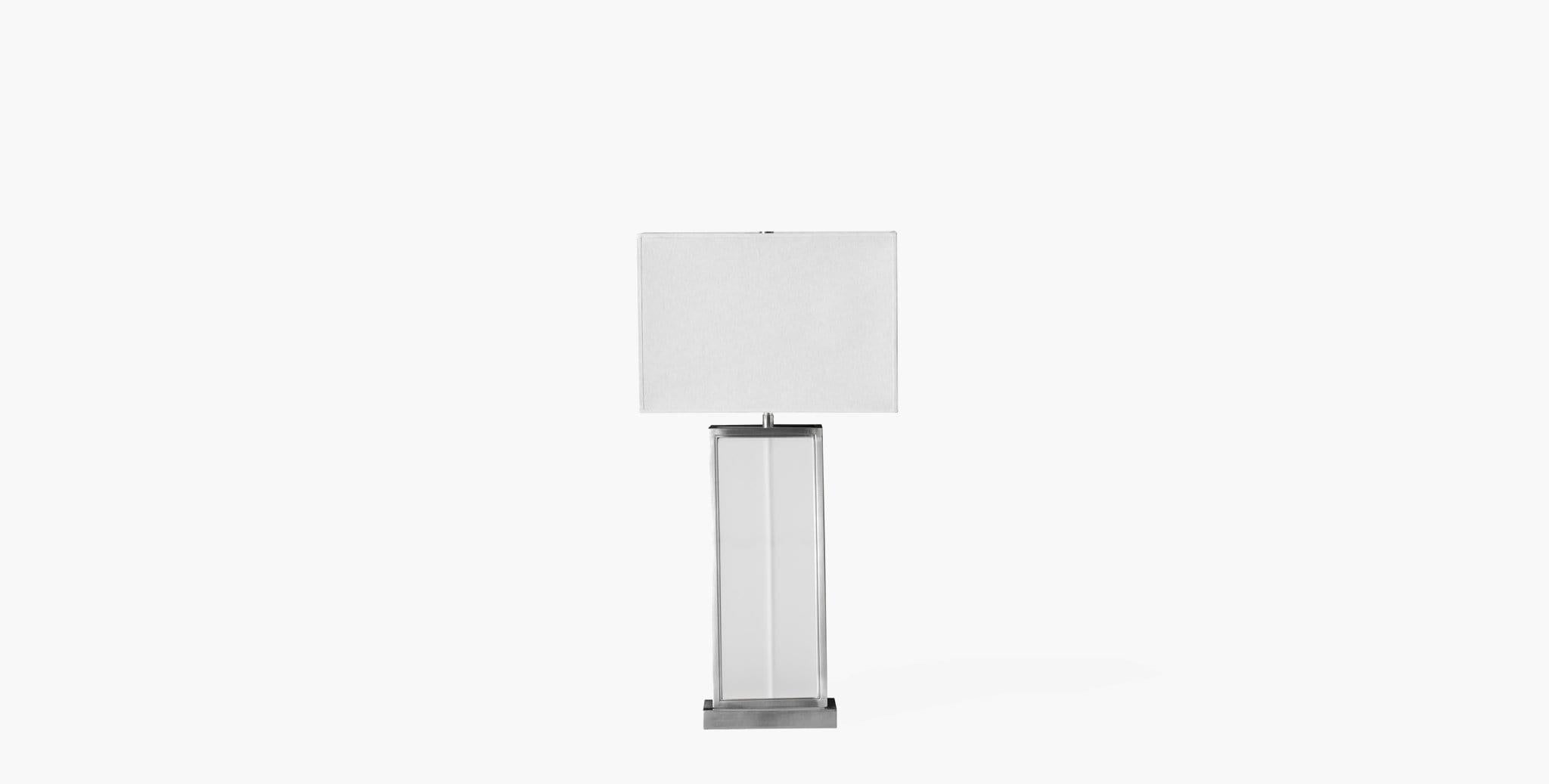 Modern Ben Soleimani Ivar Frosted Glass Table Lamp in Nickel - Small For Sale