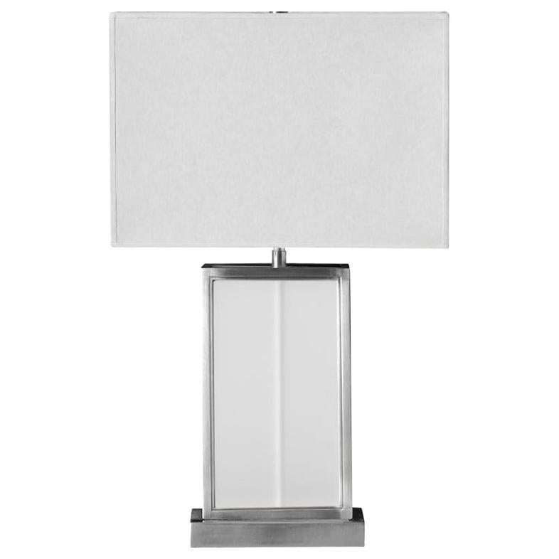 Ben Soleimani Ivar Frosted Glass Table Lamp in Nickel - Small For Sale
