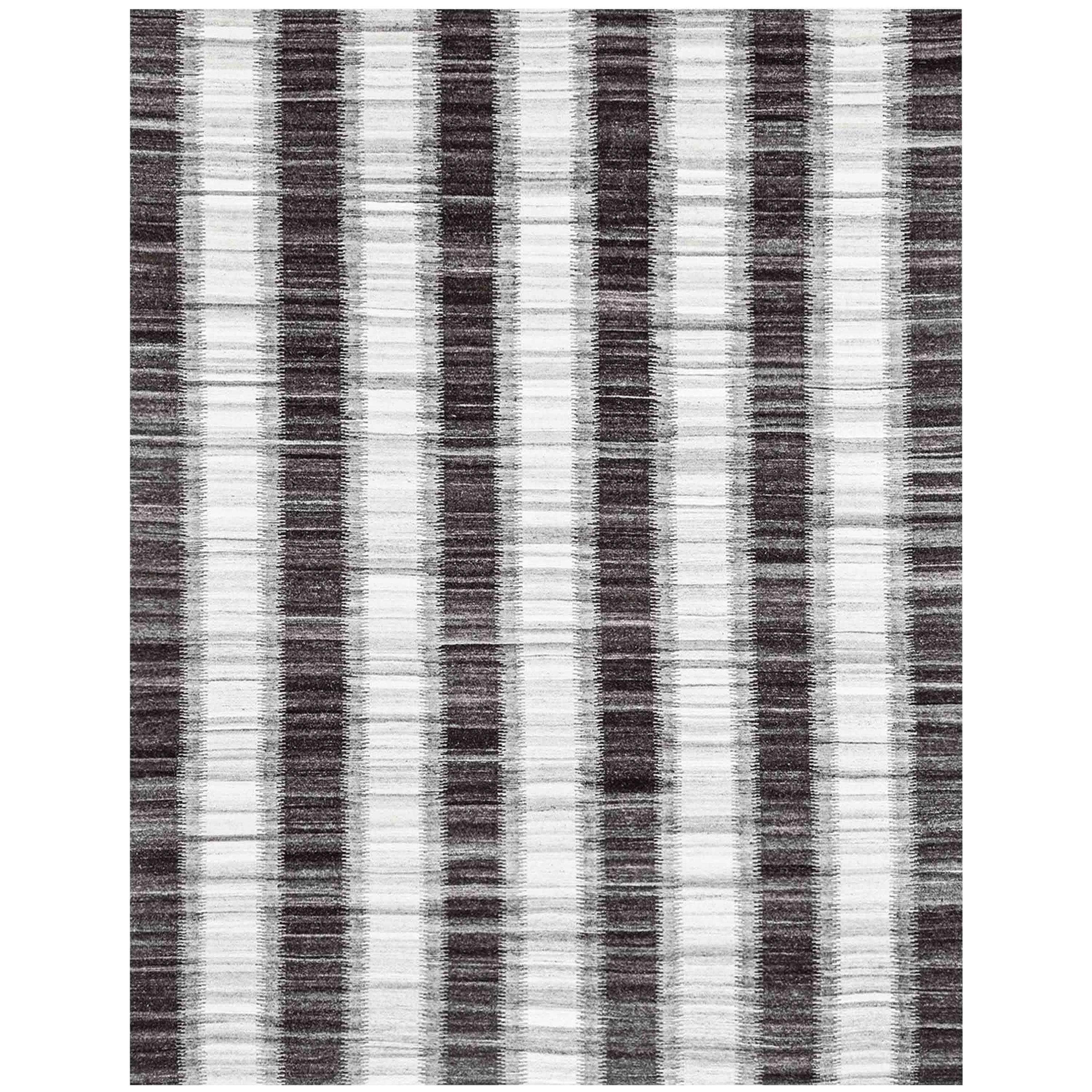 Ben Soleimani Kata Rug - Silver / Graphite 10'x14' For Sale