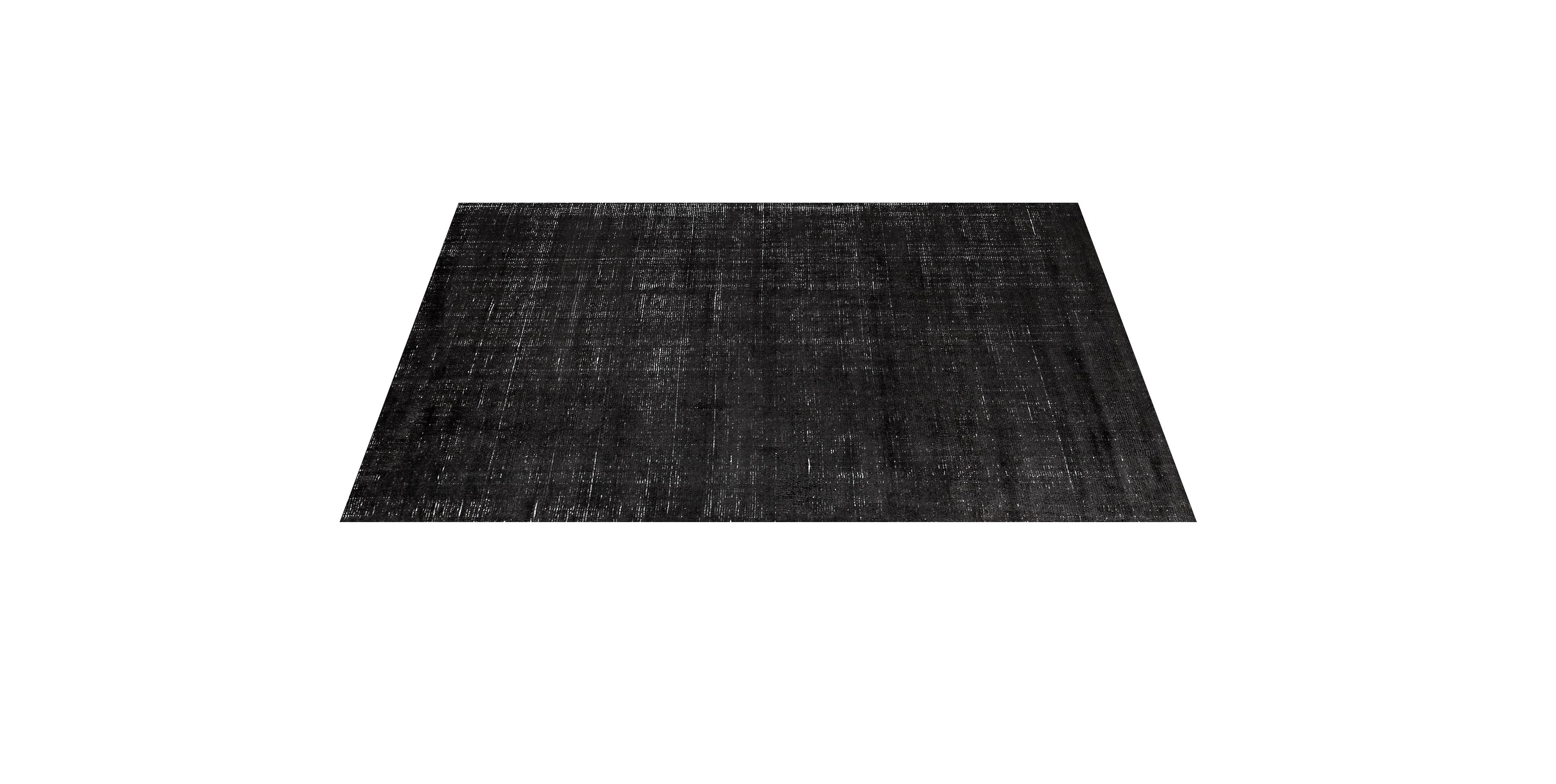 For Sale: Black (Distressed Wool Black) Ben Soleimani Laria Rug– Handcrafted Wool + Silk Fog 9'x12' 2