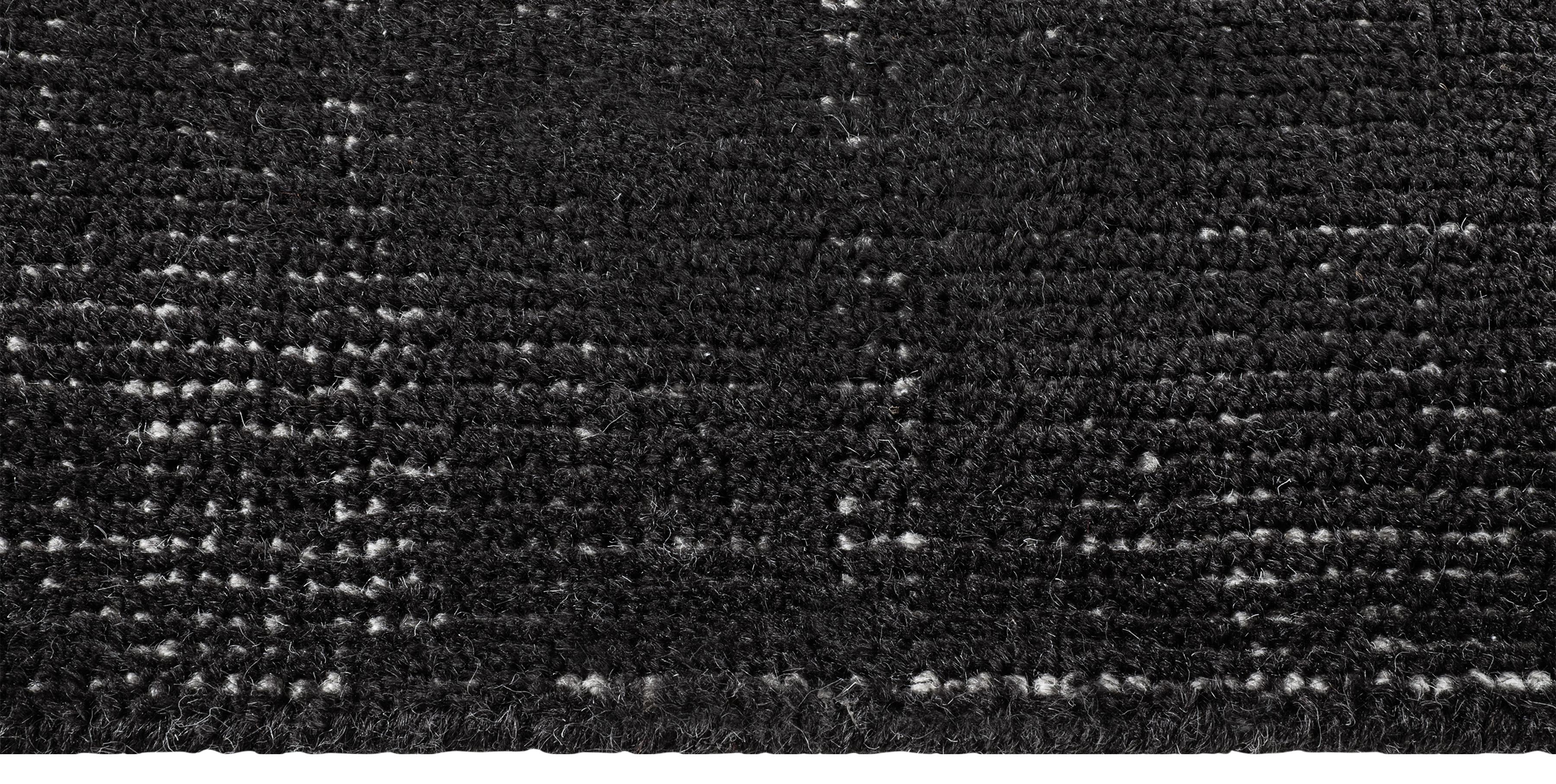 For Sale: Black (Distressed Wool Black) Ben Soleimani Laria Rug– Handcrafted Wool + Silk Fog 9'x12' 3