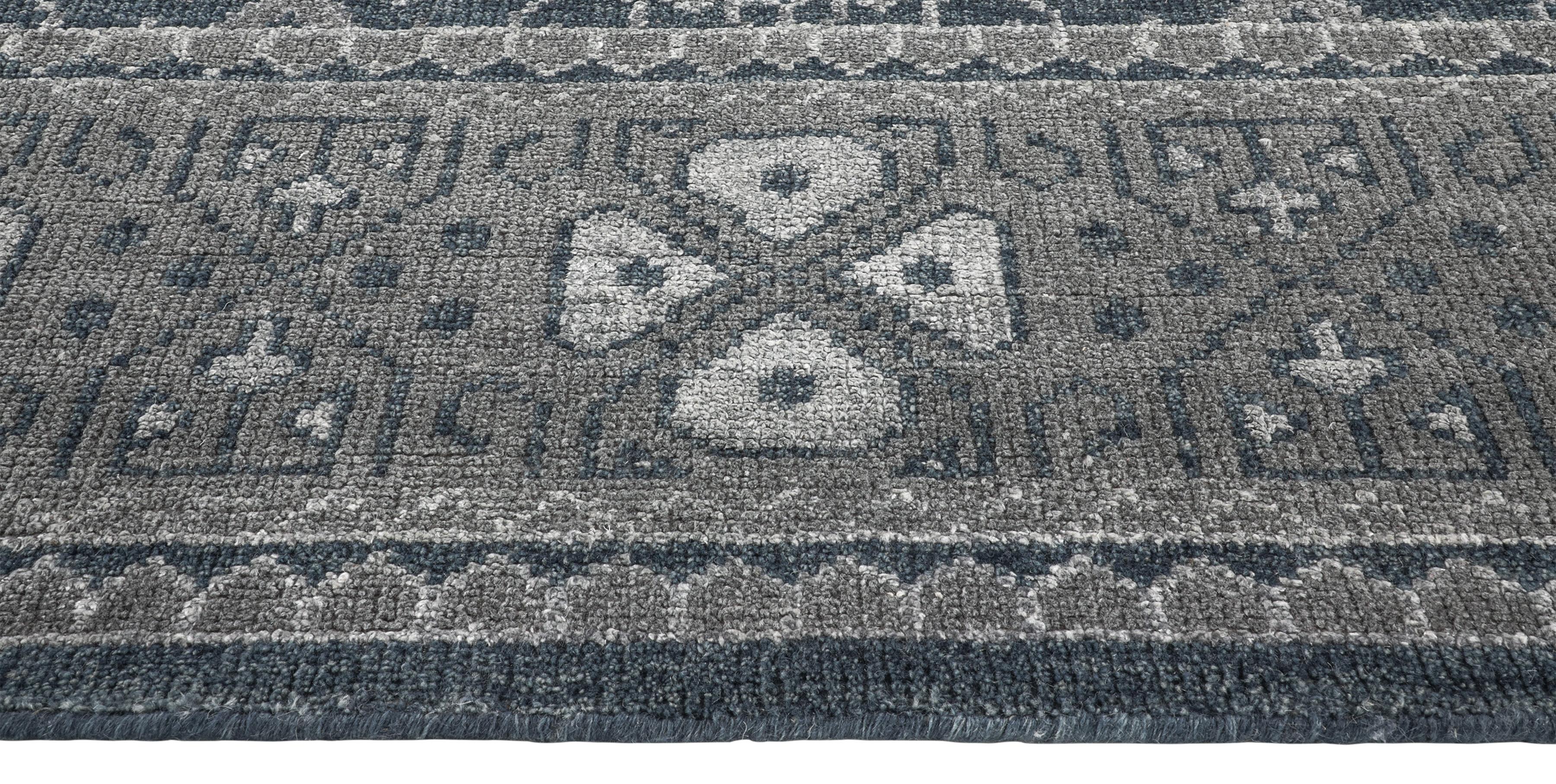 For Sale: Blue (Mariposa Indigo) Ben Soleimani Mariposa Rug– Hand-knotted Wool + Silk Blue/Gray 10'x14' 3