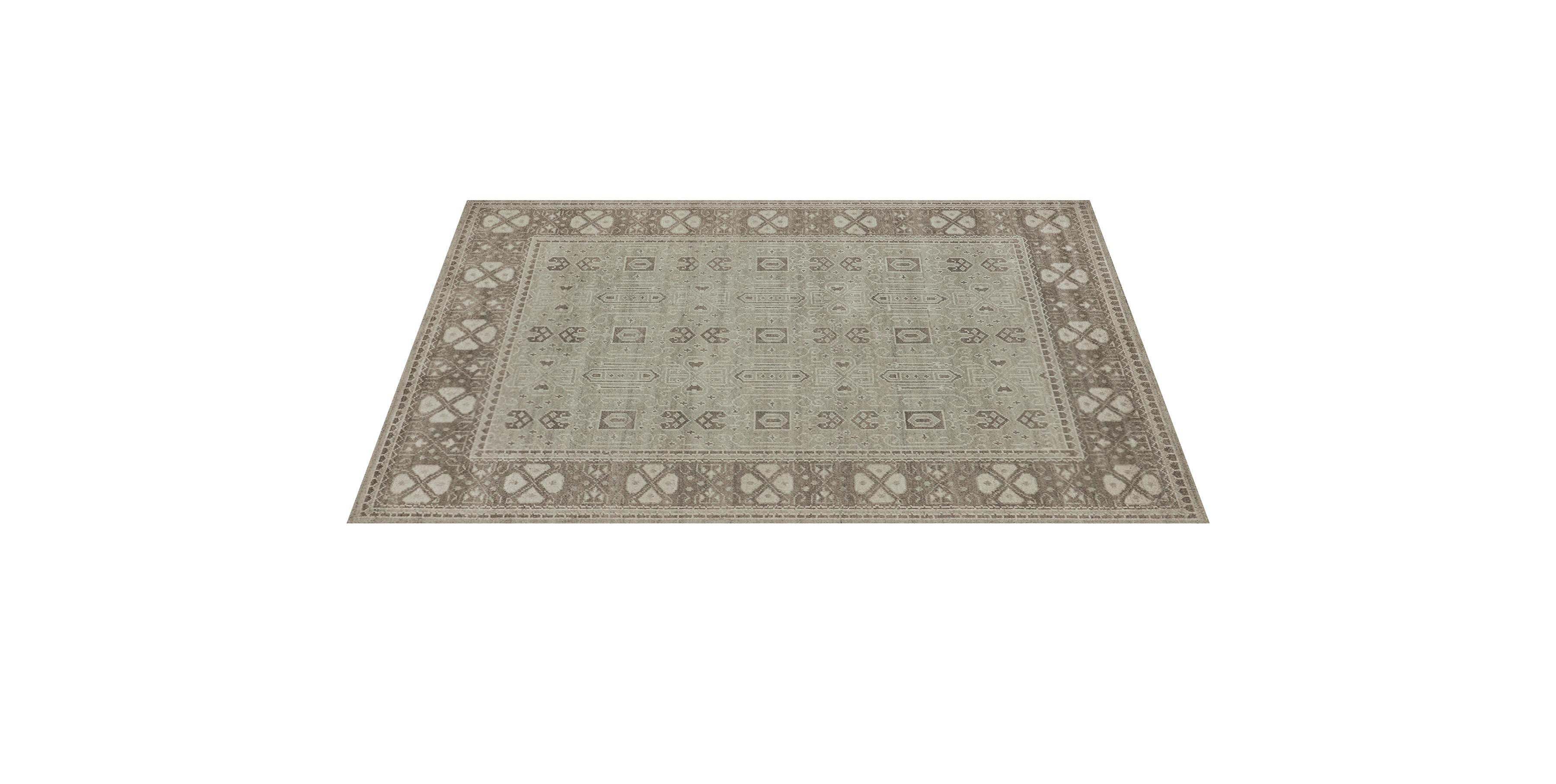 For Sale: Gray (Mariposa Nickel) Ben Soleimani Mariposa Rug– Hand-knotted Wool + Silk Blue/Gray 6'x9' 2