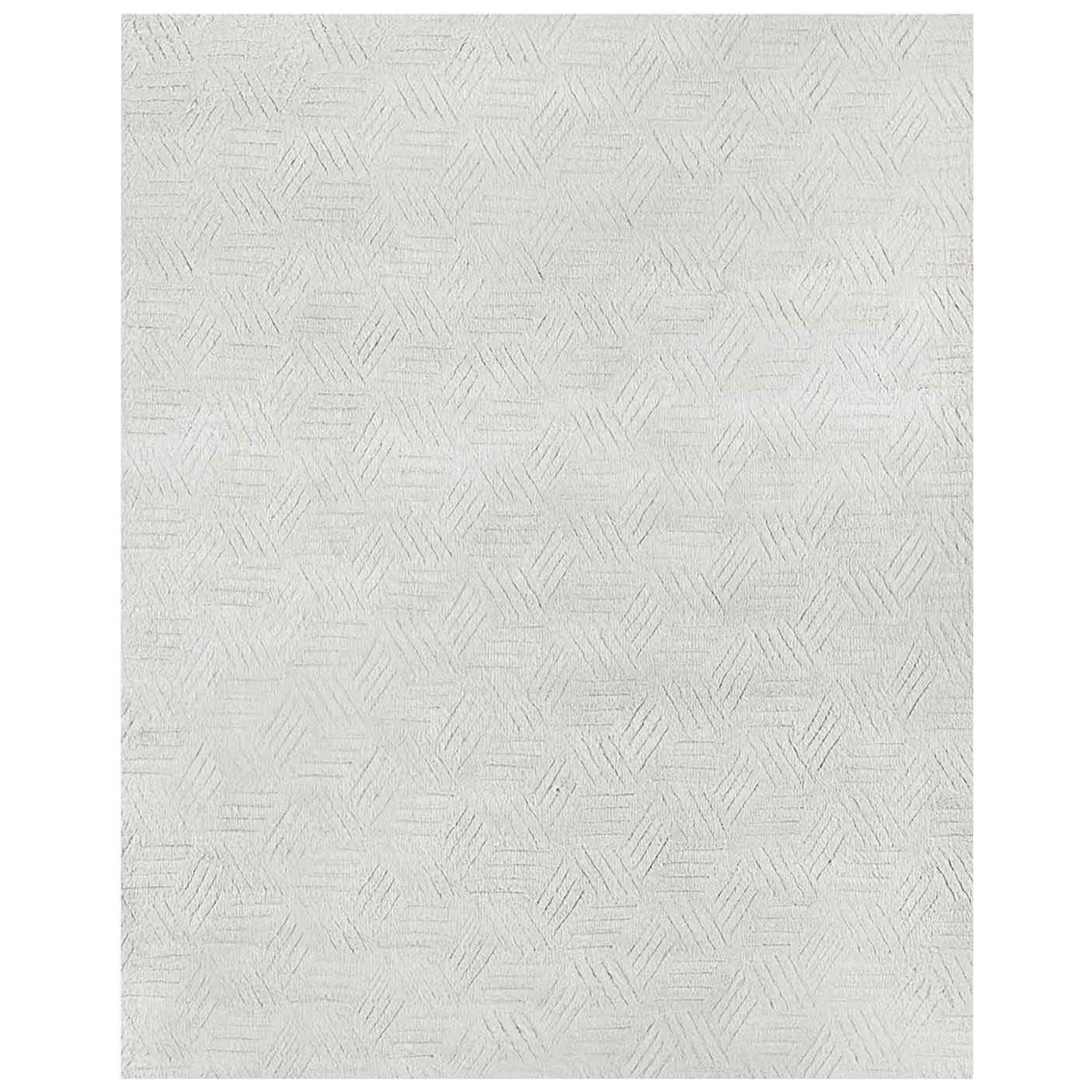 For Sale: Silver (Silver/Charcoal) Ben Soleimani Mirada Rug– Moroccan Hand-knotted Plush Silver/Charcoal 6'x9'