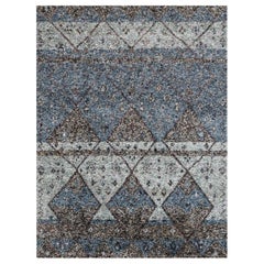 Ben Soleimani Multi-Moroccan Rug– Hand-woven Plush Wool + Viscose Indigo 12'x15'