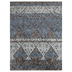 Ben Soleimani Multi-Moroccan Rug– Hand-woven Plush Wool + Viscose Indigo 6'x9'