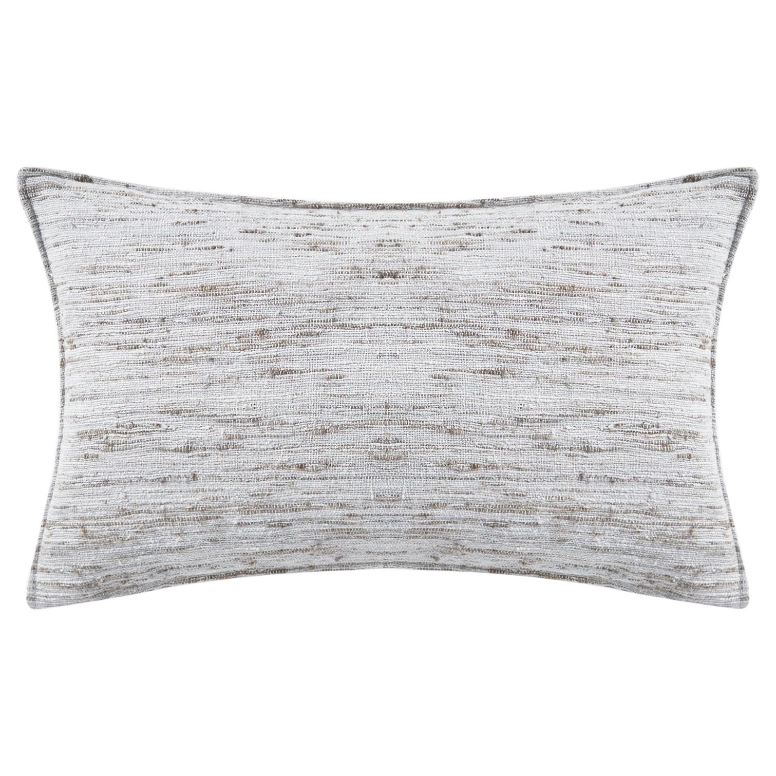 Ben Soleimani Natural Silk Pillow Cover - Grey 13"x21" For Sale
