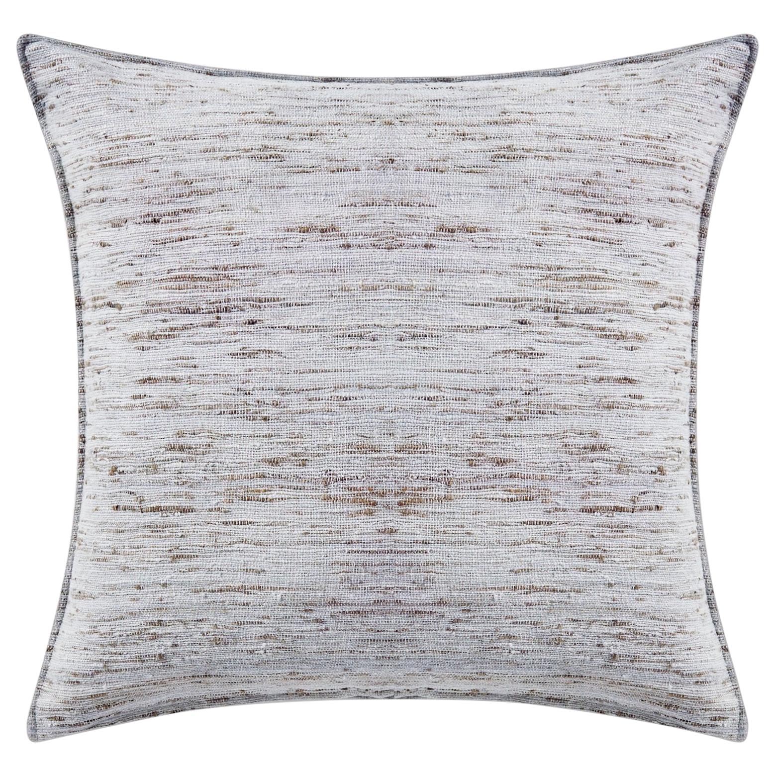 Ben Soleimani Natural Silk Pillow Cover - Grey 22"x22" For Sale