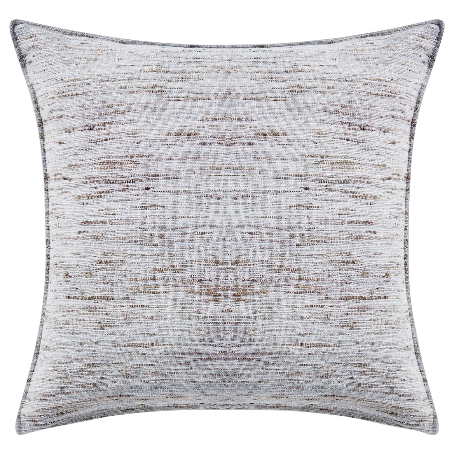 Ben Soleimani Natural Silk Pillow Cover - Grey 26"x26" For Sale