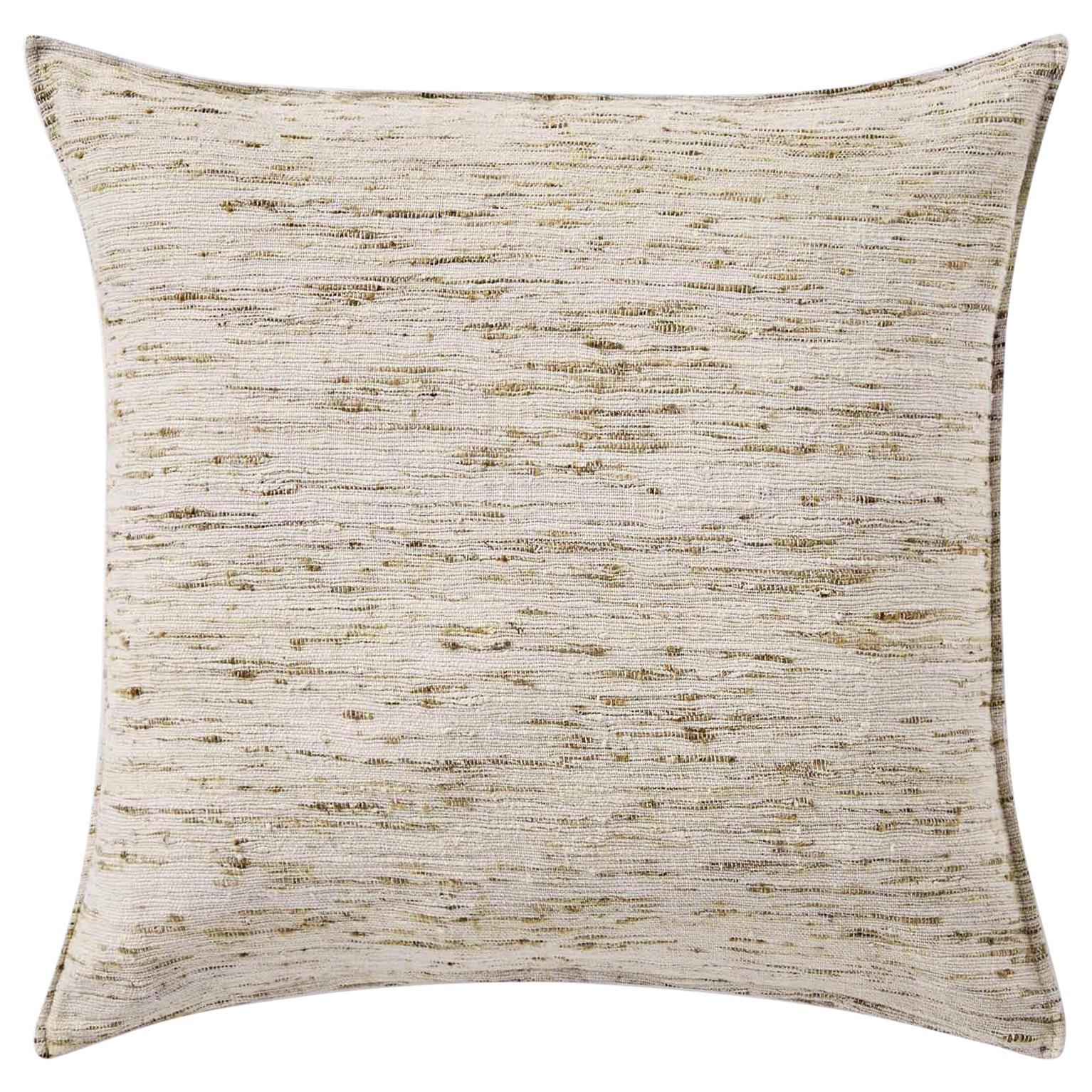 Ben Soleimani Natural Silk Pillow Cover - Silver 22"x22" For Sale