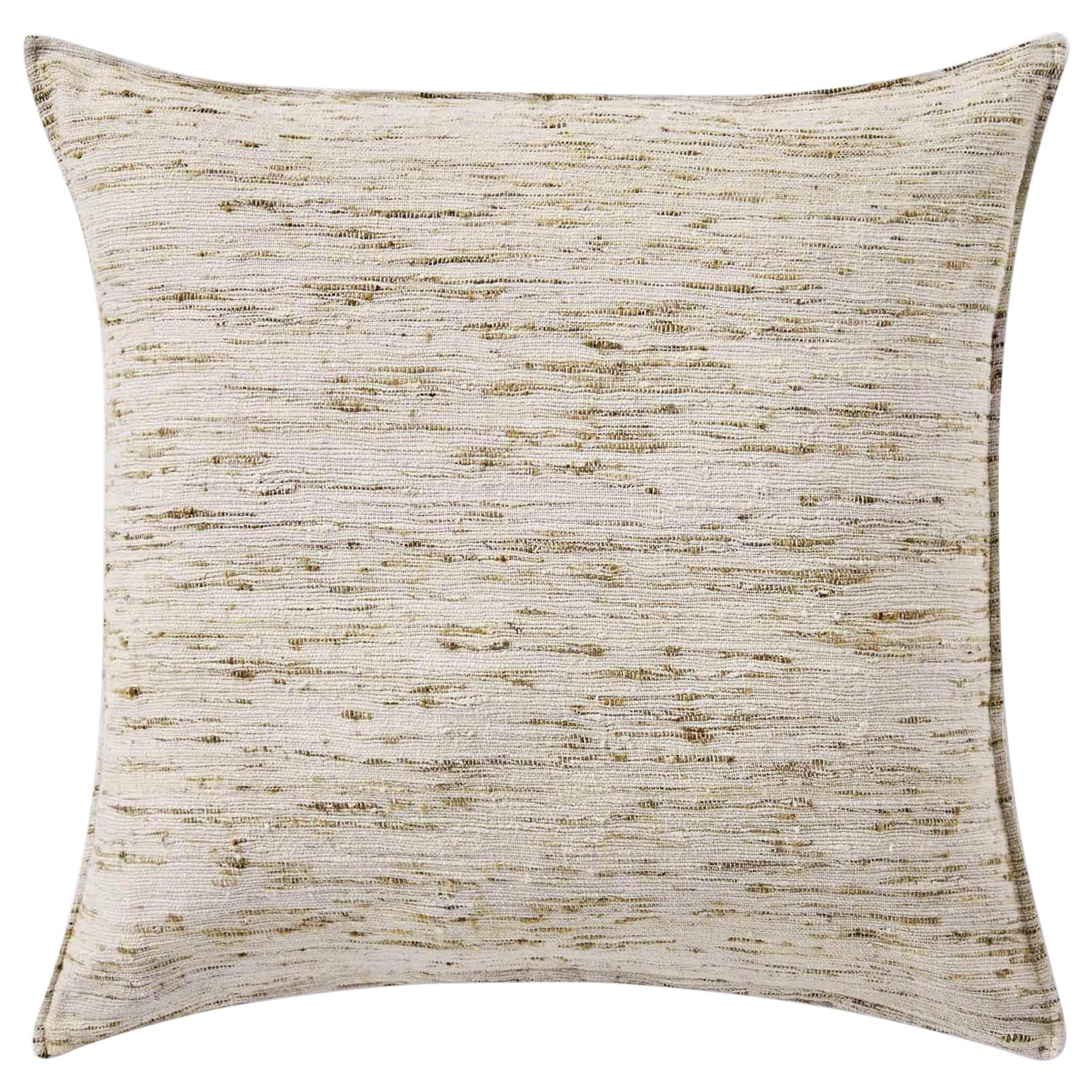 Ben Soleimani Natural Silk Pillow Cover - Silver 26"x26" For Sale