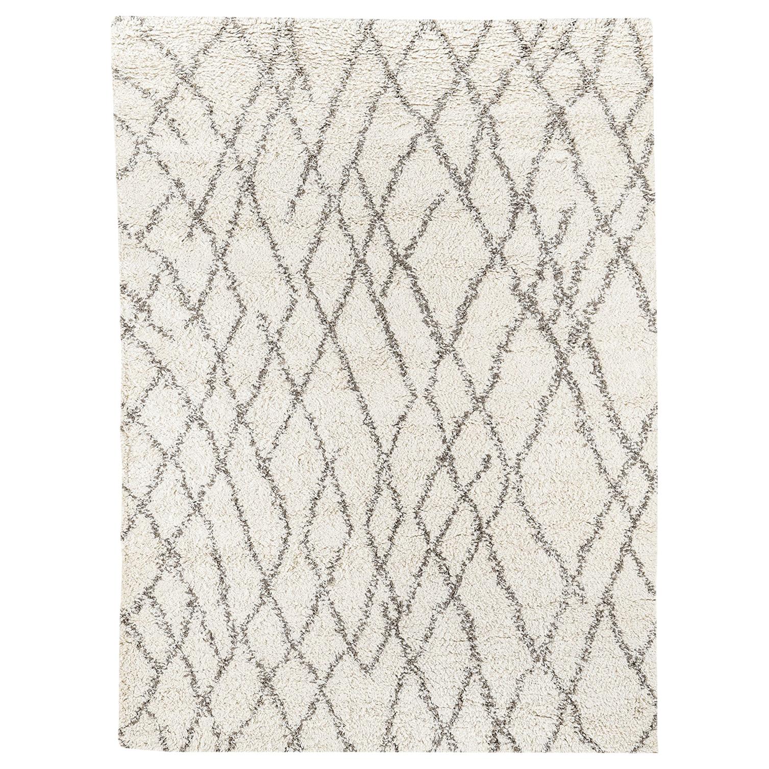 Ben Soleimani Noura Rug– Moroccan Hand-knotted Ultra-plush Ivory 9'x12' For Sale