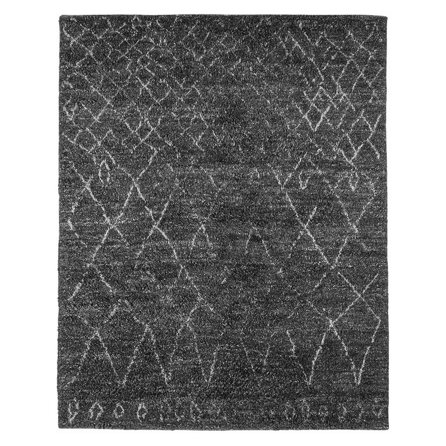 For Sale: Black (Graphite/Charcoal) Ben Soleimani Performance Elda Rug– Moroccan Hand-knotted Charcoal 10'x14'