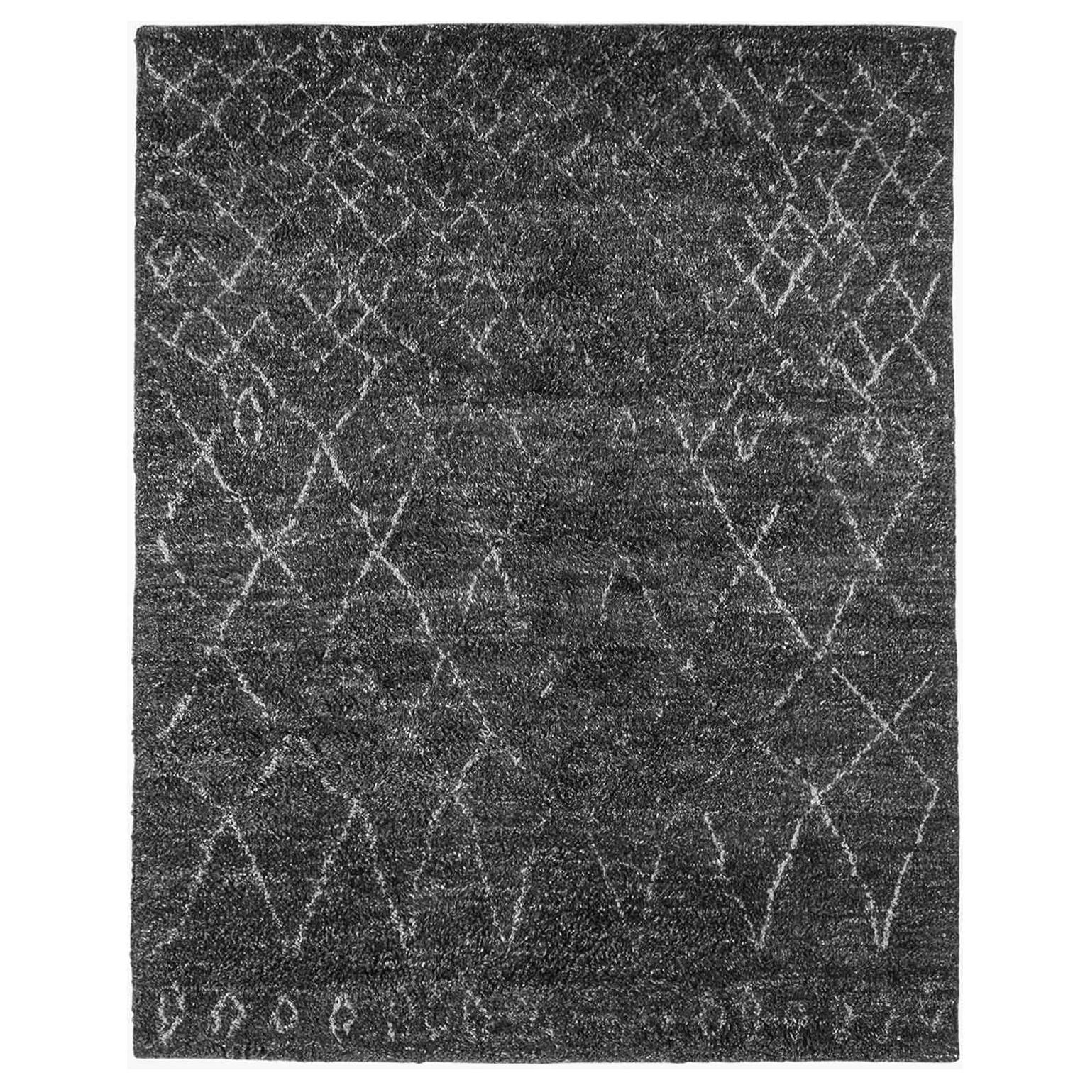 For Sale: Black (Graphite/Charcoal) Ben Soleimani Performance Elda Rug– Moroccan Hand-knotted Charcoal 9'x12'