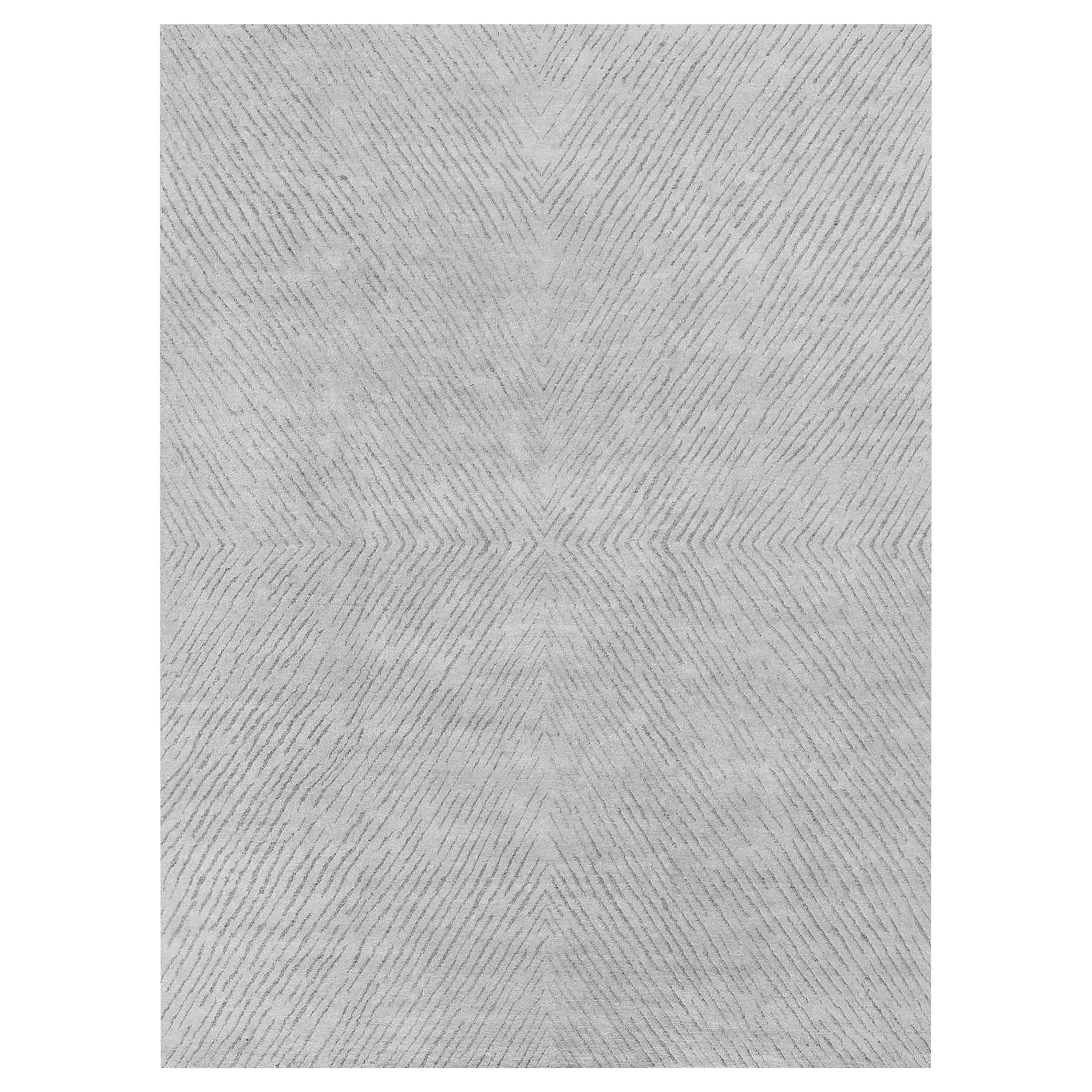 For Sale: Gray (Nickel/Carbon) Ben Soleimani Performance Setta Rug– Handknotted Soft Pile Nickel/Carbon 6'x9'