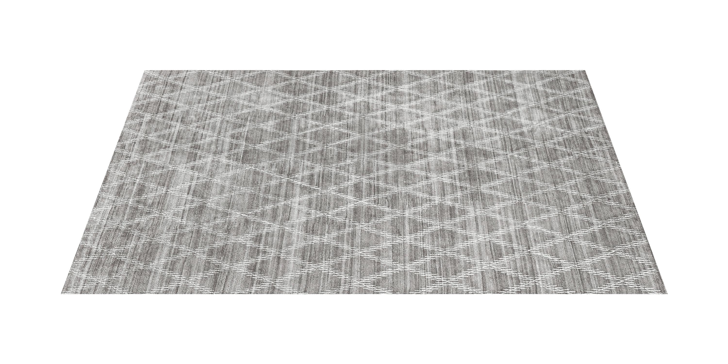 For Sale: Silver (Fog) Ben Soleimani Rama Rug– Hand-knotted Plush Viscose Fog 10'x14' 2