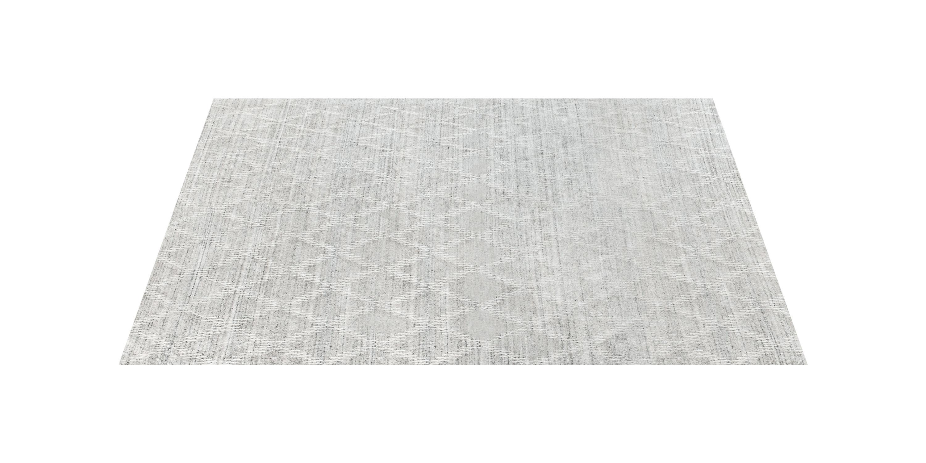For Sale: Gray (Ivory) Ben Soleimani Rama Rug– Hand-knotted Plush Viscose Fog 10'x14' 2