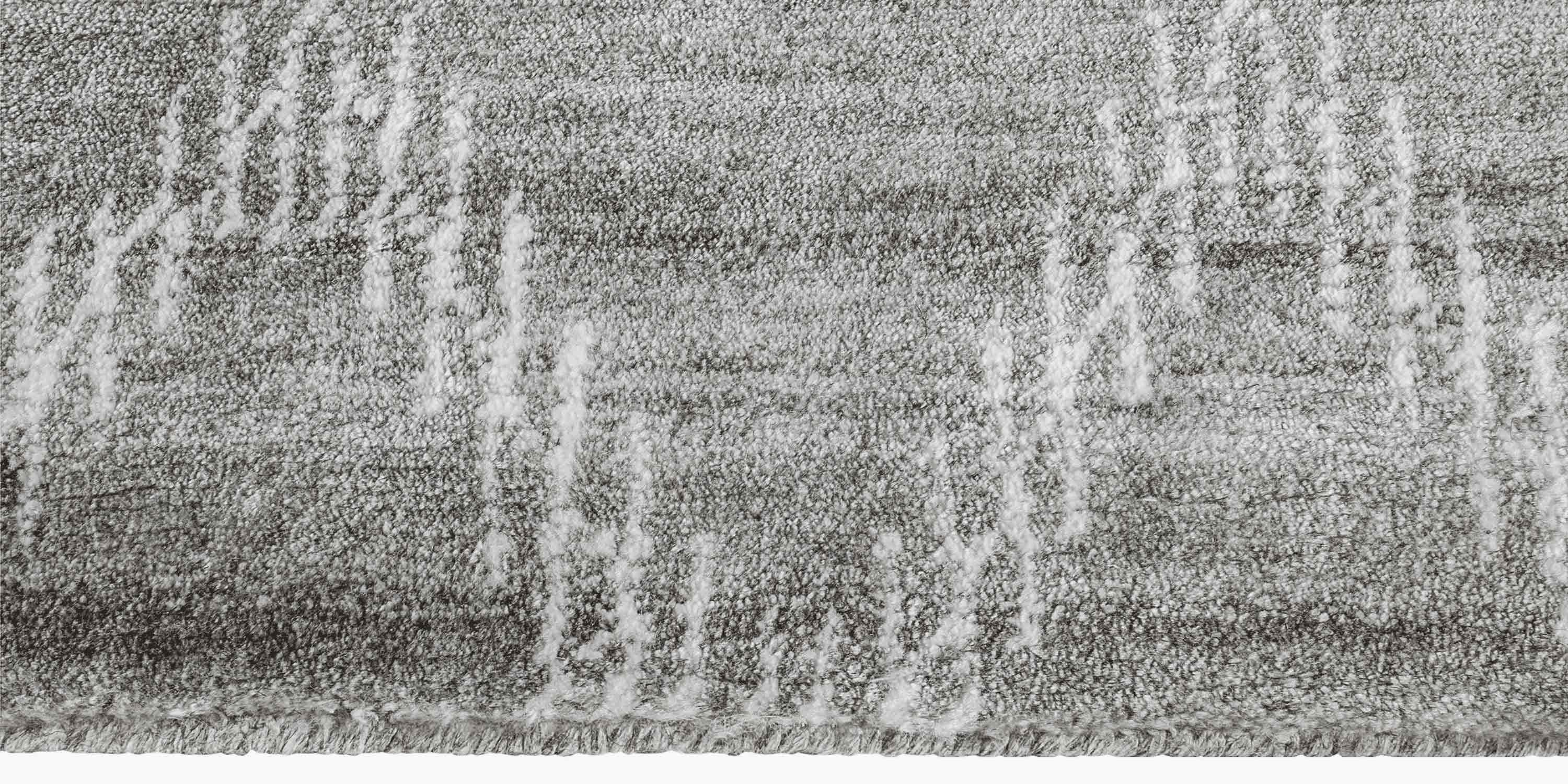 For Sale: Silver (Fog) Ben Soleimani Rama Rug– Hand-knotted Plush Viscose Fog 12'x15' 3