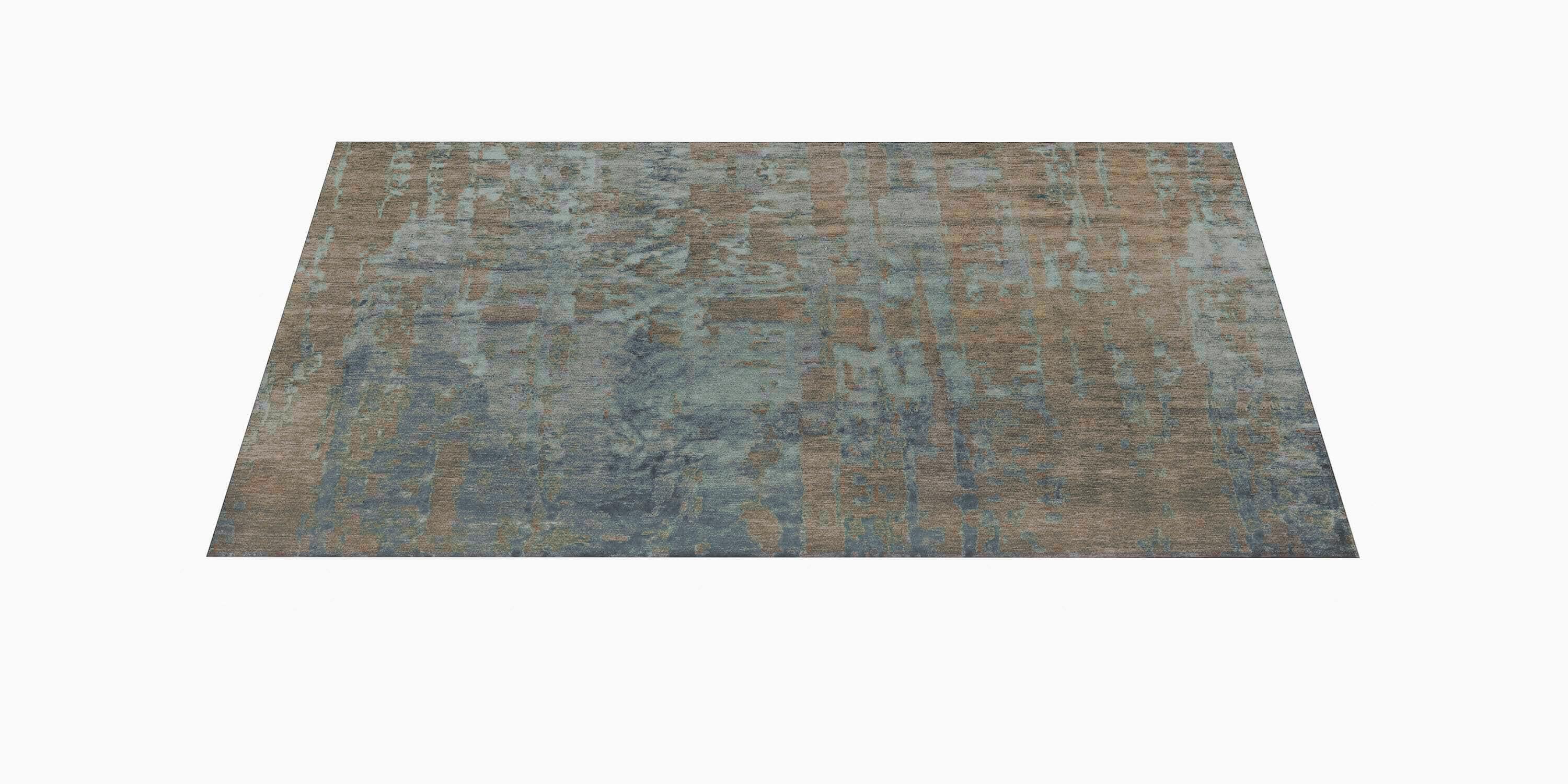 Meticulously hand-knotted by master artisans from soft New Zealand wool and silken threads, this luxurious rug has the stunning dimension and texture of an expressionist painting. The dense, medium-height finish feels plush underfoot. The Ben
