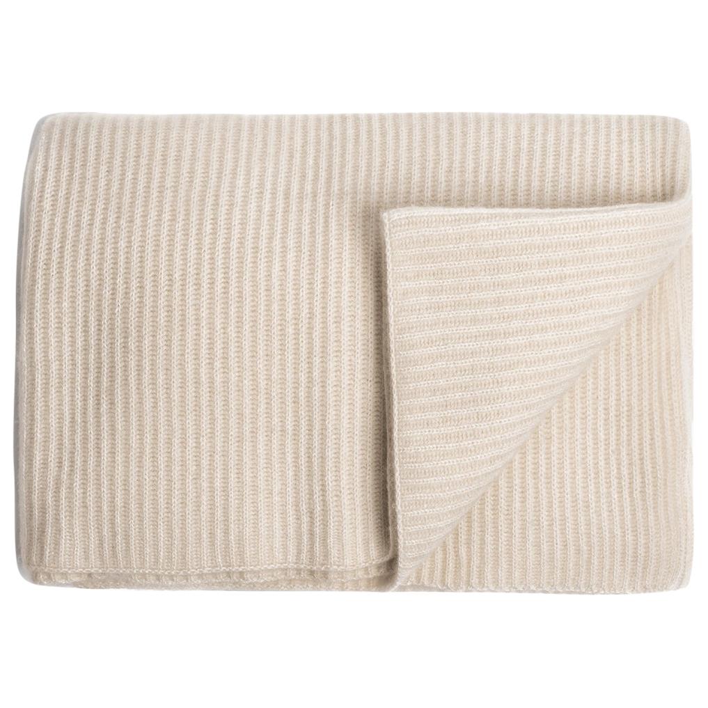Ben Soleimani Ribbed Cashmere Oversized Throw - Ivory  For Sale